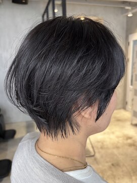 エリマ 調布(elima) レディース大人美人ショートワンカラー白髪ぼかし黒髪