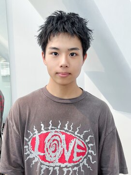 アルバム 渋谷パルコ(ALBUM) ブルーブラックサーフカール刈り上げセンターパート_F30265