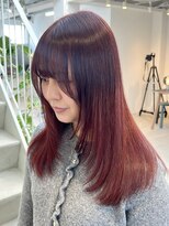 ラック 表参道(LUCK)&nbsp;ボルドーカラー/ハッシュカット/赤髪/グラデーションカラー