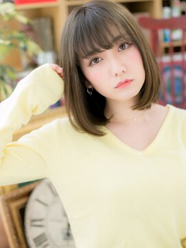 カバーヘアアンドスパ ブリス 浦和(COVER HAIR&SPA bliss) グレーブラウンシースルー前髪ミニマルボブh4浦和20代30代40代