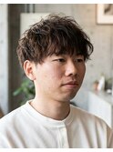 メンズ柔らか質感のゆるふわマッシュショート♯85滋賀草津