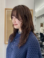 シベルバレー 横浜(sibell)&nbsp;▽ミディアムレイヤーダークブラウンくびれミディアムパーマ