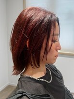 アーカイブ(archive)&nbsp;外はねボブに顔まわりレイヤー/チェリーレッド　archive垂水