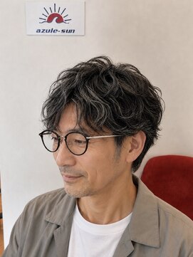アズールサン 草加西口店(azule-sun) 50代メンズパーマ、ショート、ビジネス、ツーブロック