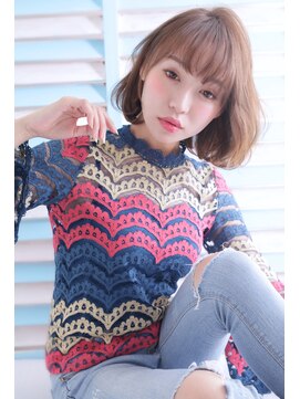 オウル(Owll) 【DISHEL】大人かわいい小顔シースルーバング ナチュラルボブ