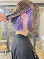 ヘア デザイン ヴェルダ(hair design Verda) 【verda】インナーパープル×ことりベージュ×ウォータフォール