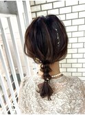 編みおろし ヘアセット お呼ばれヘア