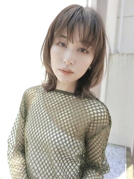 リジェール 鶴舞店 ハッシュカット/ウルフレイヤー/オリーブベージュ/透け感/鶴舞