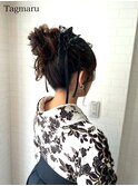 卒業式袴着付けヘアセット☆上めのルーズアップ☆