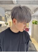 シルバーアッシュホワイトベージュハイトーンブリーチマッシュ