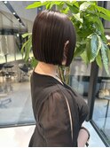 丸くならない切りっぱなしボブ