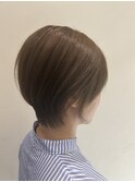 20代30代ミニボブココアブラウン小顔美肌ストレート丸み