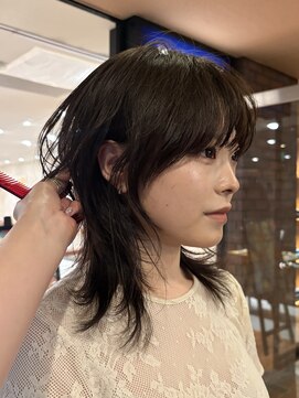 ノラ ヘアーサロン(NORA HAIR SALON) 顔まわりレイヤーカットハッシュカットウルフレイヤーグレージュ