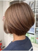 脱白髪染め白髪ぼかしシークレットハイライト×ショートヘアー