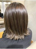 グレー系アッシュグリーン　インナーカラー