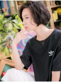 黒髪ダークアッシュ大人かわいいくせ毛風ボブc5上尾20代30代40代