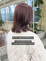 パークレーン アイス イヴェン(park lane ICI yeven)&nbsp;ピンクブラウン　ブリーチなしダブルカラー　レイヤー/rena