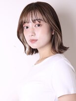 ヨファヘアー 岡本店(YOFA hair)&nbsp;デザインカラーレイヤーカットウェットヘアオリーブベージュ0804