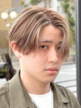 エルマーク 京都河原町(L-MARK) ハイライトセンターパートメッシュダブルカラーツーブロック