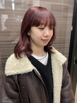 ブリーチなし!艶感ピンクベージュ