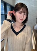 20代30代大人可愛い小顔耳かけボブ