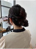 ゆるふわまとめ髪アップ結婚式 二次会 お呼ばれ イベント