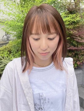 ブロンド 町田(BLONDE) ハッシュボブ/ラウンドバング/コーラルオレンジ