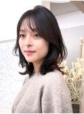 レイヤーカット/地毛風カラー/外ハネ/シースルーバング/銀座
