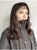 ロングパーマ　ショートバング　ドライウェーブ