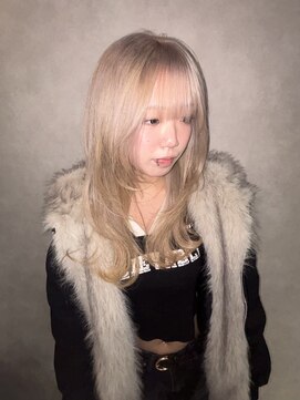 アルレン(Allen) 顔周りレイヤー/ミルクティーベージュ「宇都宮/ブリーチ」