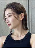 渋谷タッセルボブ切りっぱなしボブチョコレートブラウンカラー◆