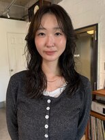 パーク(PARK)&nbsp;オリーブベージュラフウェーブ顔まわりレイヤー