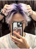 メンズデザインカラールーツカラーホワイトセンターパート銀座
