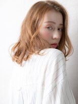 カバーヘア ブリス 志木南口駅前店(COVER HAIR bliss) 金髪ダブルカラーセンターパートゆるふわボブディ10代20代W志木