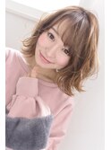シースルーバング×重軽ウェーブ×アッシュカラー×セミウエット