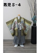 きものサロン すずめ屋&nbsp;レンタル番号　男児S-4(鶯兜)七五三レンタルネット予約対象外