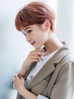 【aRietta秋山】アプリコットオレンジ　ワイドバング　ショート