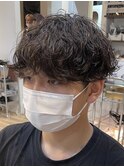 波巻きスパイラルパーマツイストスパイラルパーマツーブロック