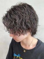 波巻きスパイラルパーマセンターパート波巻きパーマツーブロック