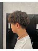 アップバングツイストスパイラルパーマ.