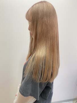 ヘーゼル 博多(HAZEL.) ミルクティーカラー/博多美容室/暖色カラー/ピンクカラー