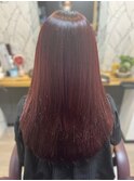 ロングストレート艶髪セミロングレッドブラウン30代40代50代