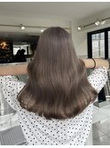 ハイライトカラーマチルダボブインナーグレージュ前髪