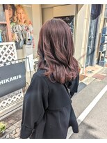 ヒカリス 東三国(HIKARIS) 笑顔溢れるピンクブラウン/抜け感/セミロング/顔周りレイヤー