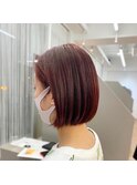 カシスヘアカラー♪ぱつっとボブ