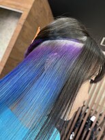 ビューティアンドスパ ガガ(GAGA)&nbsp;パープル×ブルー　インナーグラデーションカラー　藤枝美容室