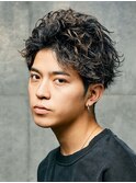 スパイキーショートパーマツイストスパイラルパーマビジネスヘア