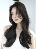 流しバング韓国ヘア顔周りレイヤーモテ髪オフィスヘア美髪
