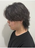 メンズセンターパートウルフパーマフェザーパーマ