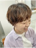 マッシュショート／ニュアンスパーマ